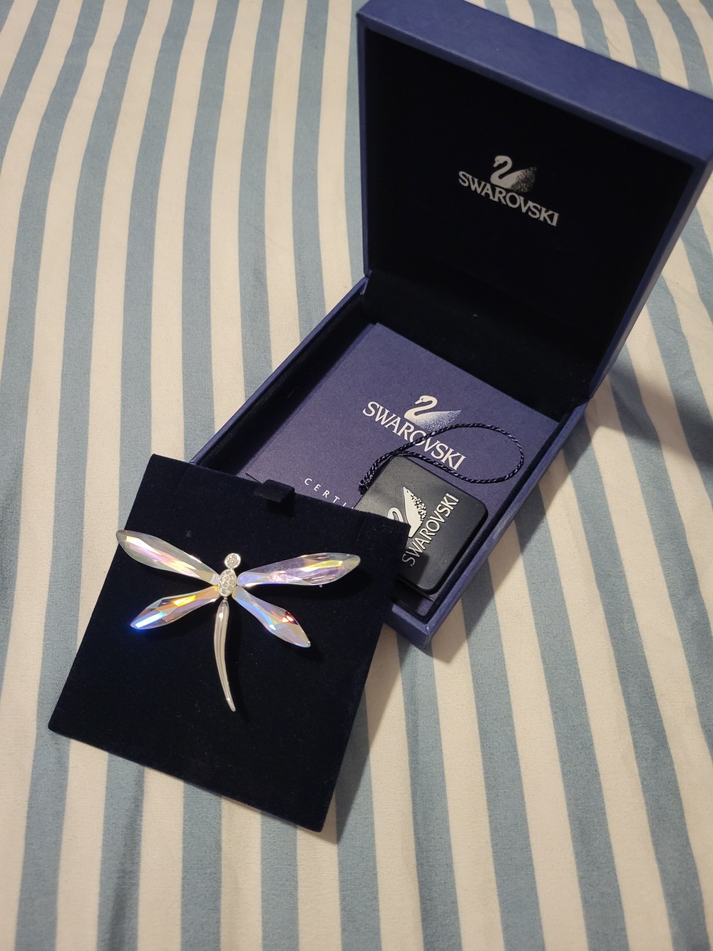 Swarovski Aurora Borealis Dragonfly Brooch - Iridescent Crystal